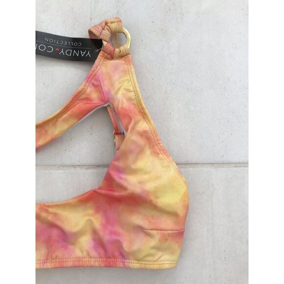 Yandy Swim Bikini Set Sunset Daydream Tie Dye High Waist Cut Out Swimwear - Picture 3 of 11